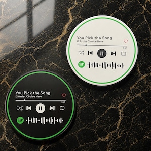 Personalized Spotify Code Coaster | Music Gift, Our Song, Custom Name Gift for Him Couples Gift
