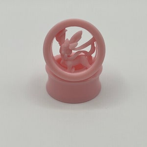 Custom Sized Pair  Sylveon Earplugs - Double Flare Ear Tunnel