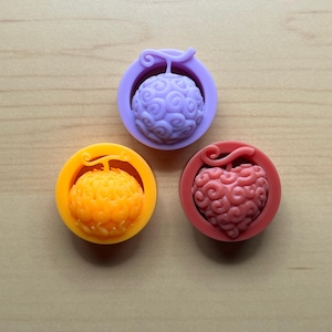 Paire de bouchons d'oreilles Akuma No Mi inspirés des dessins animés de taille personnalisée - Tunnel auriculaire double flare - Hito Hito Ope Ope Mera Mera une pièce