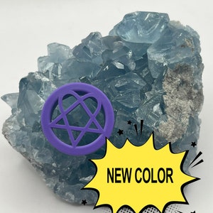 Custom Sized Pair Heartagram HIM Earplugs - Double Flare Ear Tunnel
