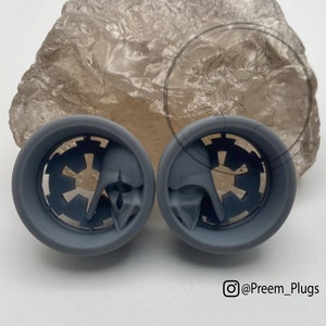 Custom Sized Pair Star Wars Inspired Darth Vader Split Earplugs - Double Flare Ear Tunnel