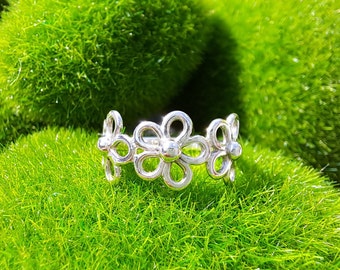 Ring Gänseblümchen - Daisy -Silberring - Blümchenring - Gänseblümchen - Blumenring - Blütenring - Gänseblümchenschmuck - Kinderring