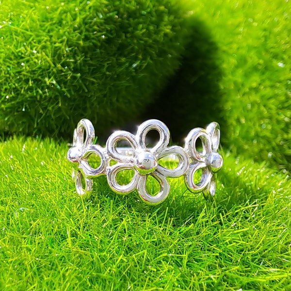 Ring Gänseblümchen - Daisy -Silberring - Blümchenring - Gänseblümchen - Blumenring - Blütenring - Gänseblümchenschmuck - Kinderring