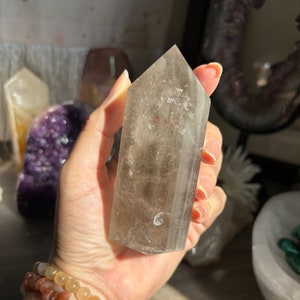 Gray Lithium Phantom Smoky Quartz Crystal Tower- Grey lithium phantom quartz tower- metaphysical Crystals- Phantom Quartz