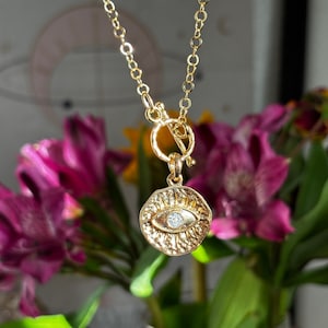 Gold Filled Evil Eye Toggle Necklace – Boho Nazar Amulet