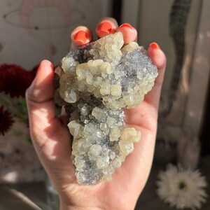 Uruguayan Amethyst Crystal Cluster with Calcite- amethyst calcite druzy - Metaphysical Crystals