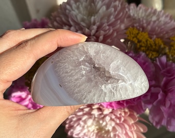 Amethyst Crystal Free Form-  Agate Druzy Free form- Banded agate  - Metaphysical Crystals-  crystal home decor
