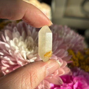 Clear Quartz and  Yellow Hematoid Included Quartz Crystal DT Bead - Top Drilled - Golden Healer -  diy crystal jewelry - Pendant