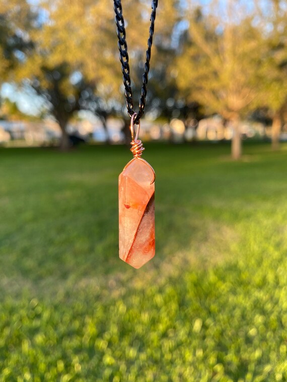 Fire Quartz NECKLACE Hematoid Quartz 