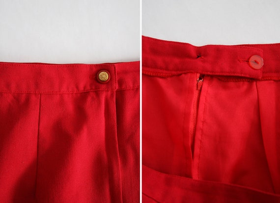 80s bright red pencil skirt / size 13 - image 7