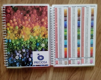 Color Palette Seed Beads Sample Card - Preciosa Ornela Catalog Book. 910 Real color Bead Samples