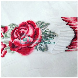 Roses Beaded necklace kit Bead Loom Kit, Ukrainian Gerdan pattern Seed Beads, Beading Needles, DIY Beadwork, Do It Yourself zdjęcie 6