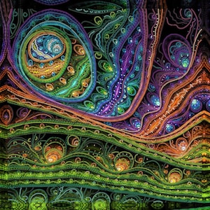 DIY Fractal painting Bead embroidery kit Large Beaded Stitch Pattern 3d embroidery kit