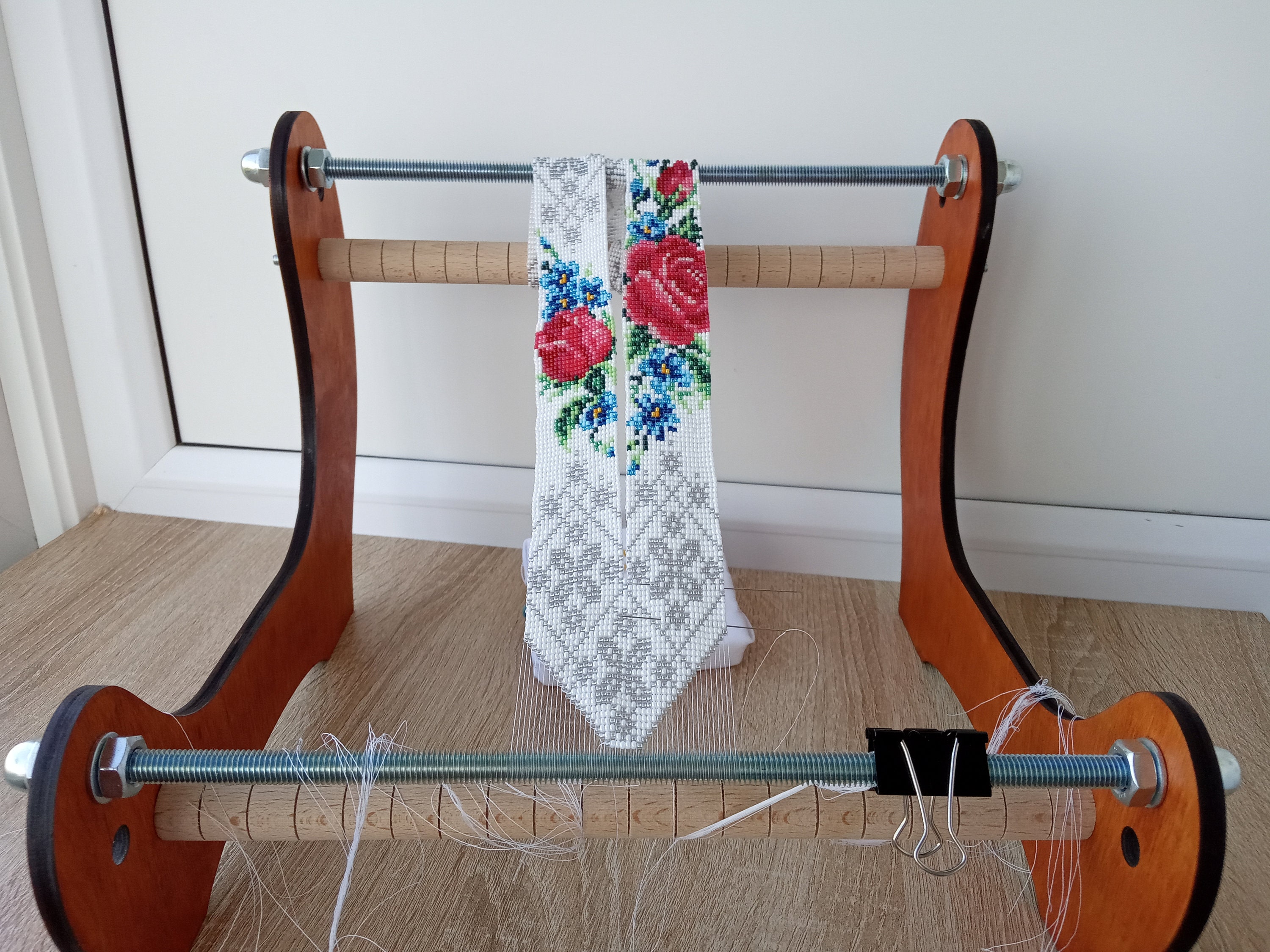 Bead Loom Wooden Bead Weaving Frame Loom Beading Wood Frame Etsy Canada