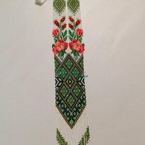 Roses Beaded necklace kit Bead Loom Kit, Ukrainian Gerdan pattern Seed Beads, Beading Needles, DIY Beadwork, Do It Yourself Finished Gerdan #
