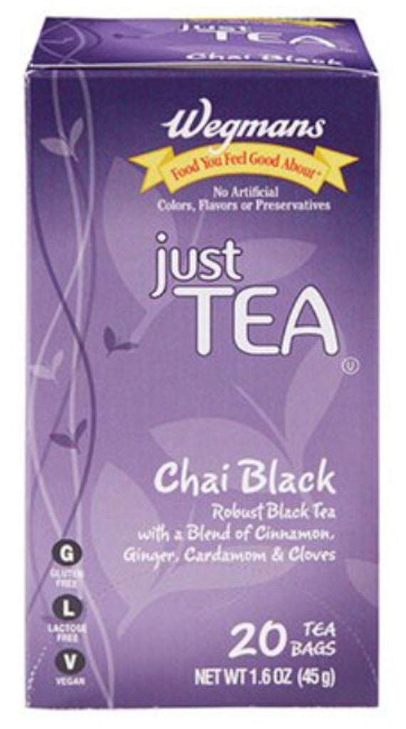 Wegmans Just Tea Chai Black Tea Bags 20 Count Etsy