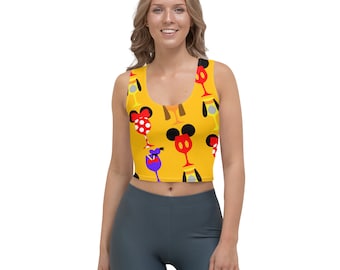 Fab Five Characters Wine Glass Wine & Dine All-Over Running Costume Women's Sport Crop Top