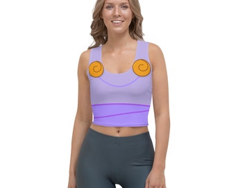Meg Megara Hercules All-Over Running Costume Women's Sport Crop Top