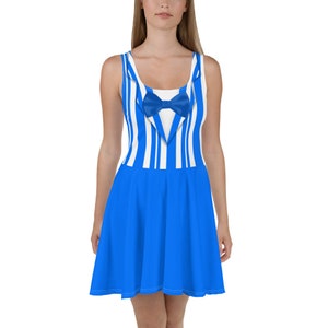 Dapper Dan Blue Quartet Singer All-Over Park Costume Women&#39;s Skater Dress