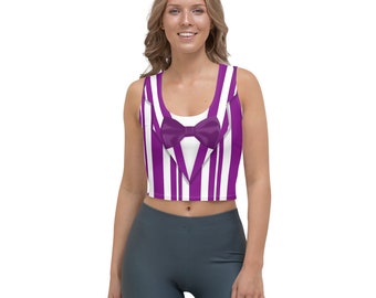 Dapper Dan Purple Quartet Singer All-Over Running Costume Women's Sport Crop Top