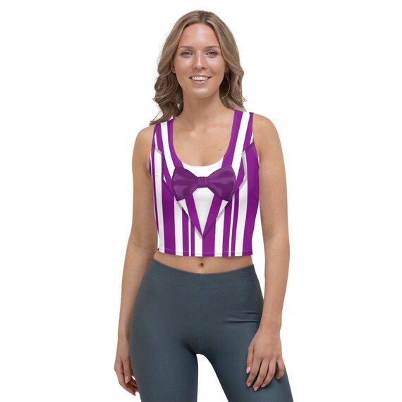 Dapper Dan Purple Quartet Singer All-Over Running Costume Women&#39;s Sport Crop Top