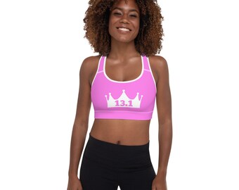 Half Marathon Crown Tiana Princess Padded Low Impact Sports Bra