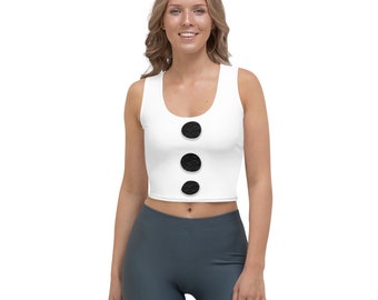 Frozen Olaf Snowman All-Over Running Costume Women's Sport Crop Top