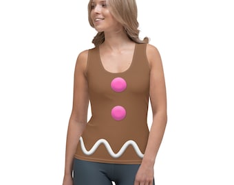 Gingerbread Cookie Character Women's All Over Print Costume Tank Top