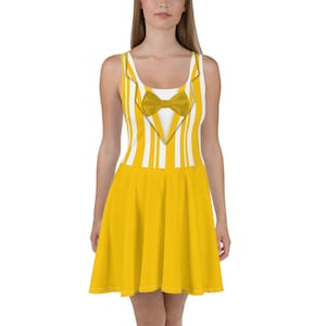 Dapper Dan Yellow Quartet Singer All-Over Park Costume Women&#39;s Skater Dress