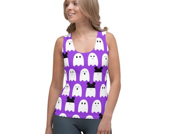 Mickey Ghost Halloween Boo Bash Women's All Over Print Costume Tank Top