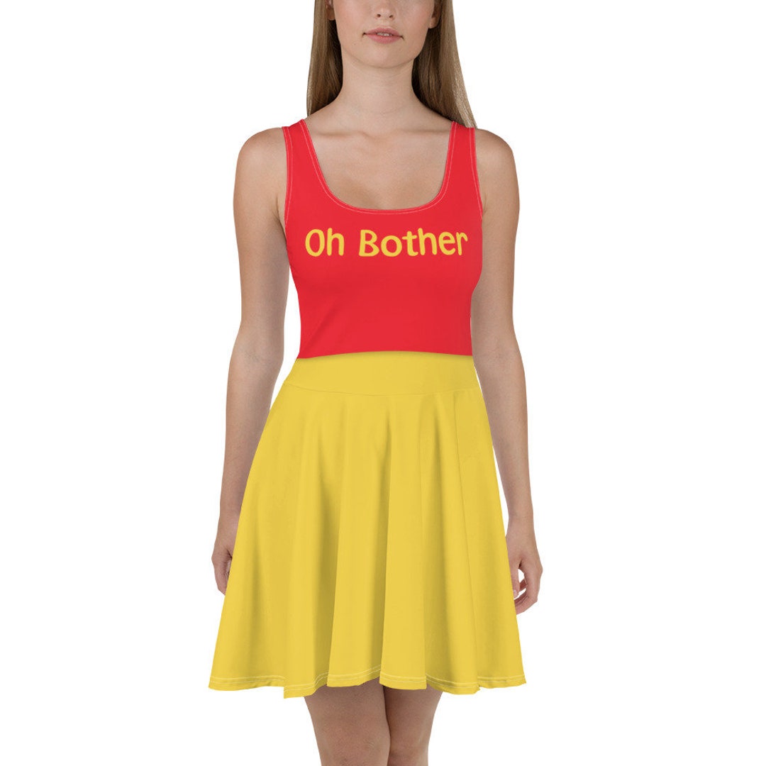 Winnie the Pooh Bear All-over Park Costume Women's Skater Dress