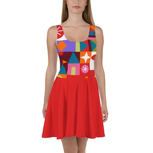 Parks Soda Cup Pattern All-Over Park Costume Women&#39;s Skater Dress