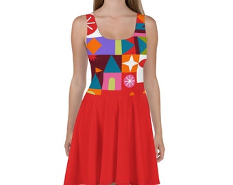 Parks Soda Cup Pattern All-Over Park Costume Women's Skater Dress