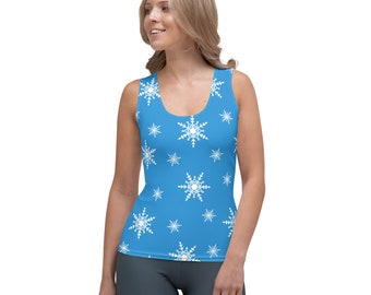 Winter Snowflake Christmas Pattern All-Over Running Costume Women's Sport Tank Top