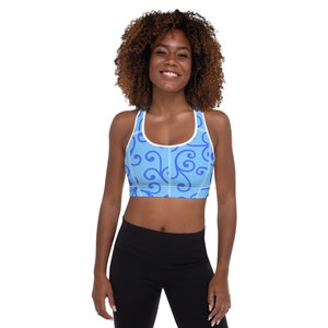 Princess Aurora Sleeping Beauty Blue Dress Padded Low Impact Sports Bra