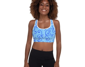 Princess Aurora Sleeping Beauty Blue Dress Padded Low Impact Sports Bra