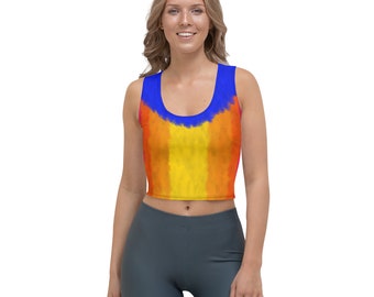 Kevin UP Rainbow Bird All-Over Running Costume Women's Sport Crop Top