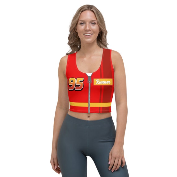 Lightning Pit Crew Cars Racing All-over Running Costume Women's Sport Crop  Top -  Canada