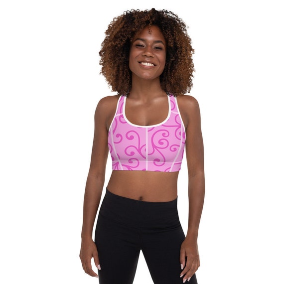 Princess Aurora Sleeping Beauty Pink Dress Padded Low Impact Sports Bra -   Canada