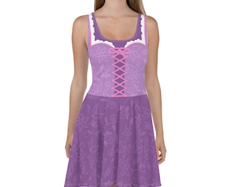 Rapunzel Princess Tangled All-Over Park Costume Women's Skater Dress