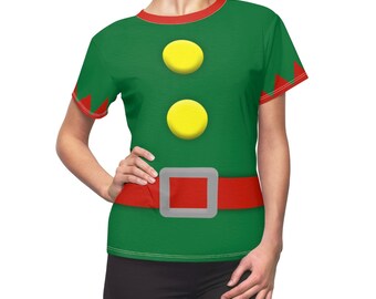 Santa's Elf Christmas All-Over Running Costume Women's Sport Tee