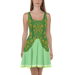Drizella Tremaine Evil Stepsister Cinderella Villain All-Over Park Costume Women&#39;s Skater Dress