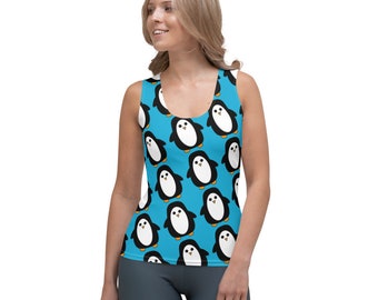 Penguin Cute Animal All-Over Running Costume Women's Sports Tank Top