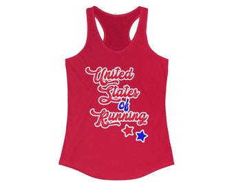 United States of Running 4th of July America Women's Ideal Racerback Tank