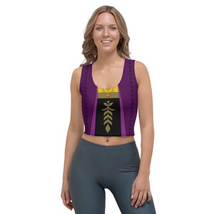 Anna Frozen II 2 Traveling All-Over Running Costume Women&#39;s Sport Crop Top