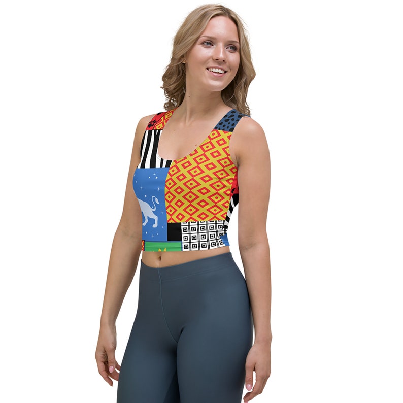 Lion King 90s Pattern All-Over Running Costume Women's Sport Crop Top image 3