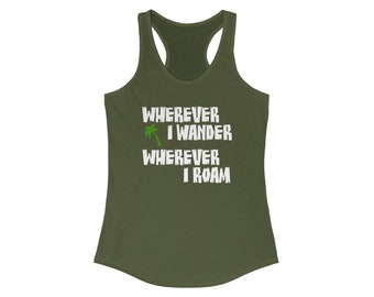 Wherever I Wander Jungle Book Bare Necessities Women's Ideal Racerback Tank