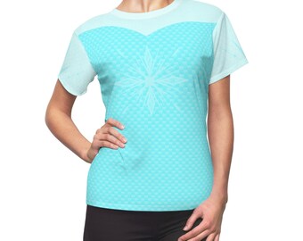 Elsa Frozen 1 Dress All-Over Running Costume Women's Sport Tee