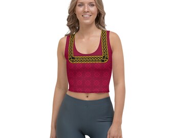 Mother Gothel Tangled Rapunzel Villain All-Over Running Costume Women's Sport Crop Top