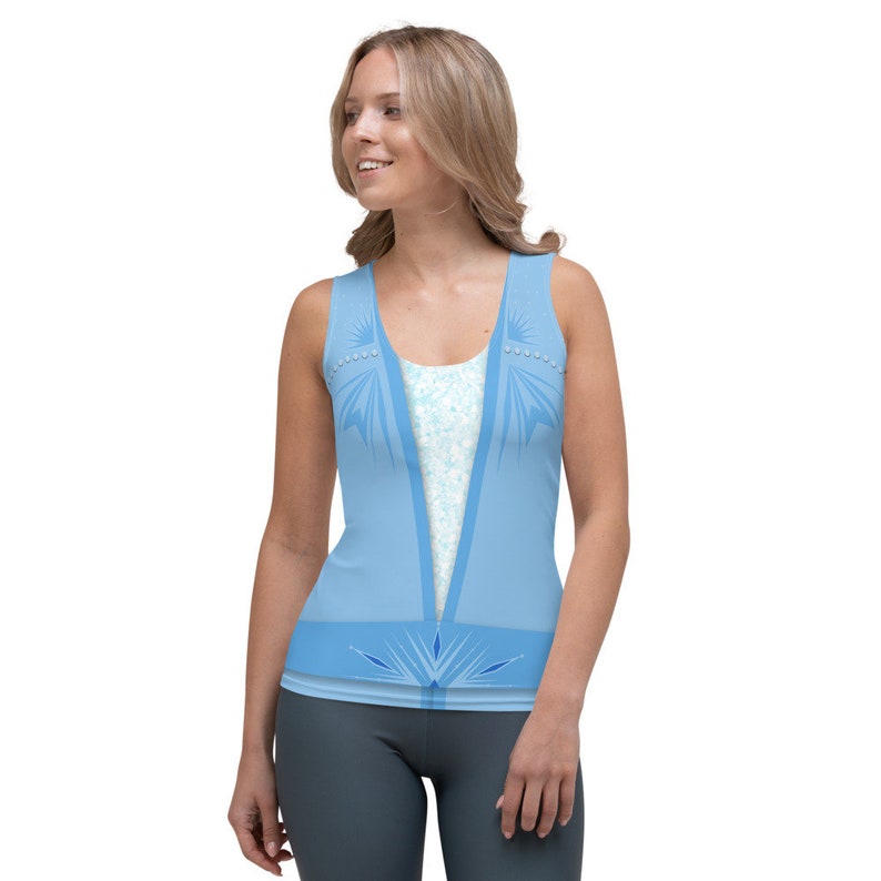 Queen Elsa Frozen II 2 Traveling All-Over Running Costume Women's Sport Tank Top image 1